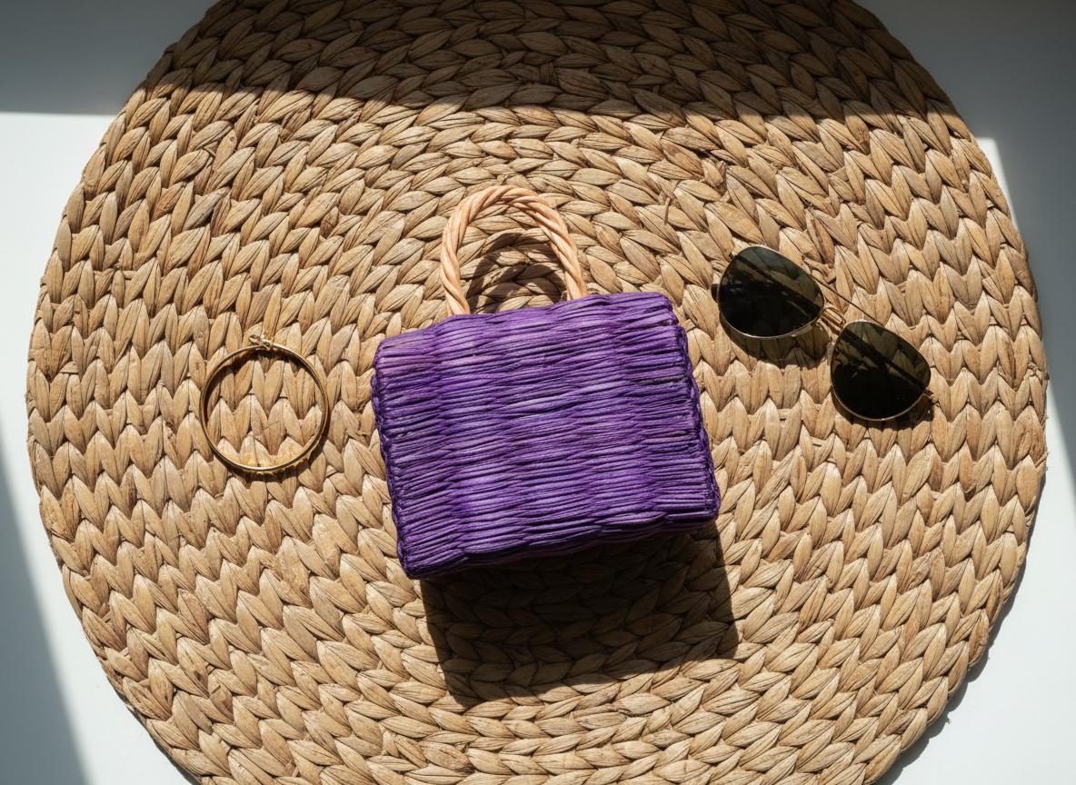 Lara Mini Portuguese Straw Basket: Handmade Organic Reed Tote Bag