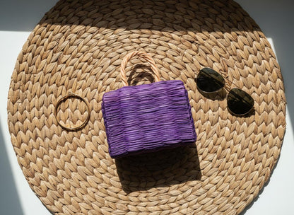Lara Mini Portuguese Straw Basket: Handmade Organic Reed Tote Bag