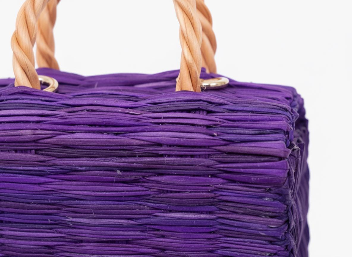 Lara Mini Portuguese Straw Basket: Handmade Organic Reed Tote Bag