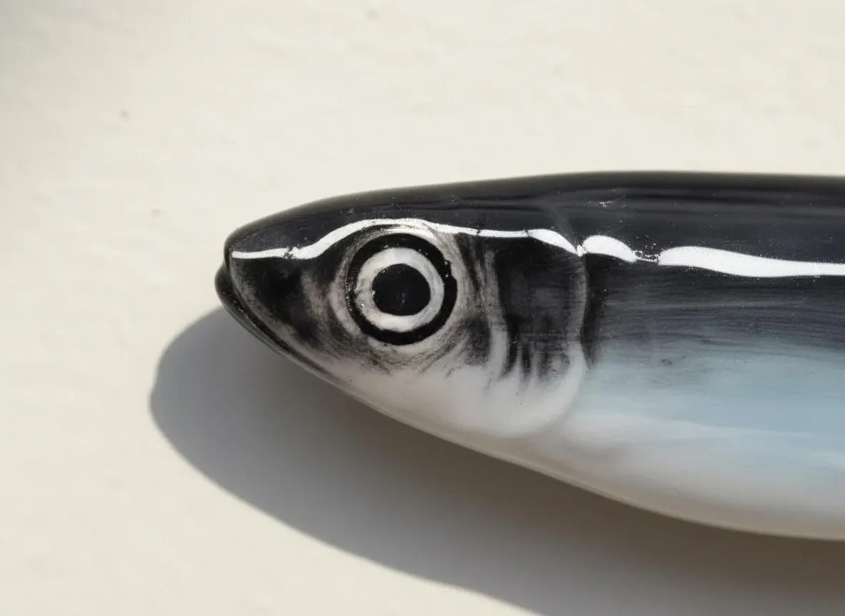 Traditional Portuguese Ceramic Sardine Hand Painted