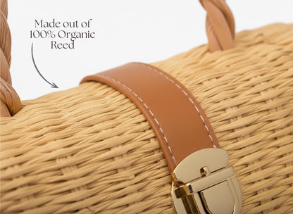 Portuguese Reed Basket Bag, Hand Woven Summer Tote, Organic Straw Handbag, Traditional Junco Bag from Portugal, Sustainable Gift for Her