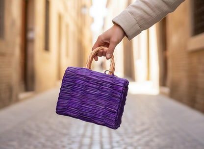 Lara Mini Portuguese Straw Basket: Handmade Organic Reed Tote Bag