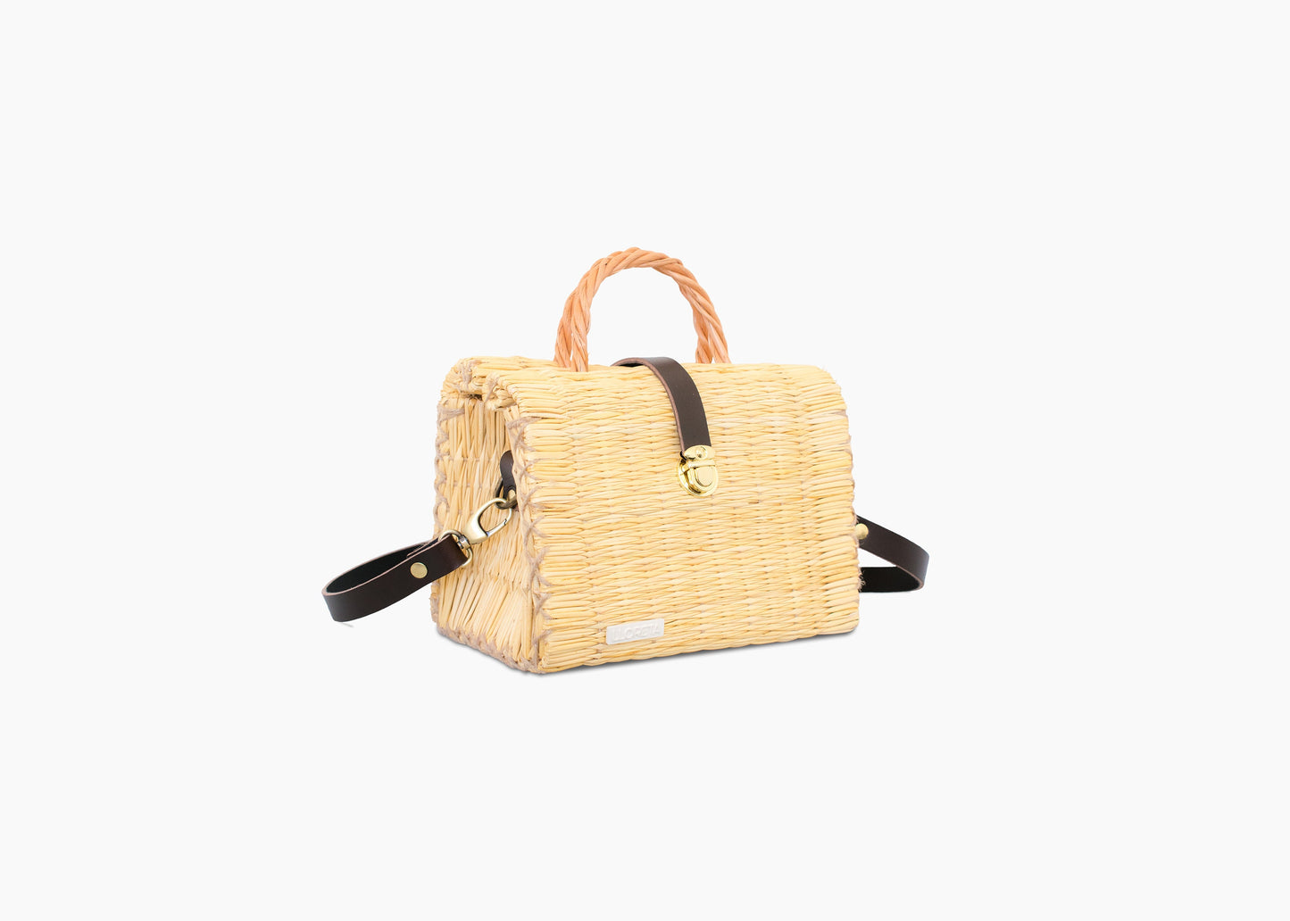 Handmade Alice Straw Basket Bag: Portuguese Organic Reed Woven Grocery & Market Tote