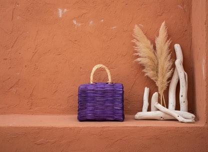 Lara Mini Portuguese Straw Basket: Handmade Organic Reed Tote Bag