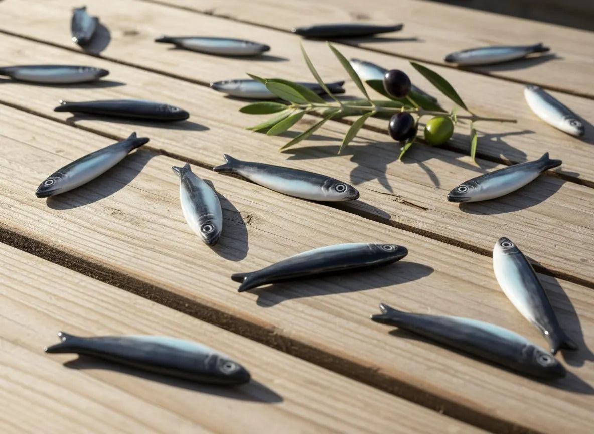 Traditional Portuguese Ceramic Sardine Hand Painted