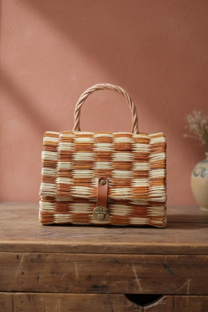 Handwoven Reed Straw Basket Bag: Portuguese Style Summer Straw Handbag, Natural Market Bag for Women