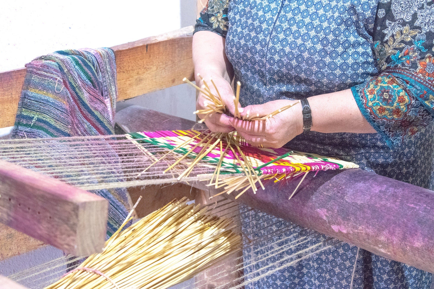 Dione Portuguese Straw Basket: Handmade Reed Tote, Picnic & Beach Bag