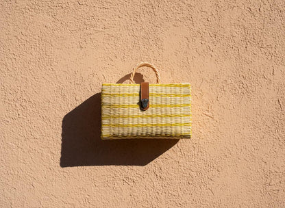 Handmade Portuguese Straw Basket Bag: Justina XL Handmade Reed Tote, Summer Beach Handbag