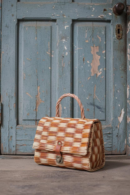Handwoven Reed Straw Basket Bag: Portuguese Style Summer Straw Handbag, Natural Market Bag for Women