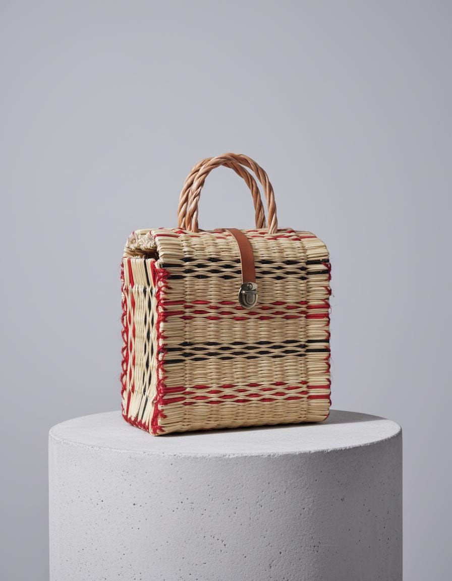 Portuguese Reed Basket Bag, Hand Woven Summer Tote, Organic Straw Handbag, Traditional Junco Bag from Portugal, Sustainable Gift for Her