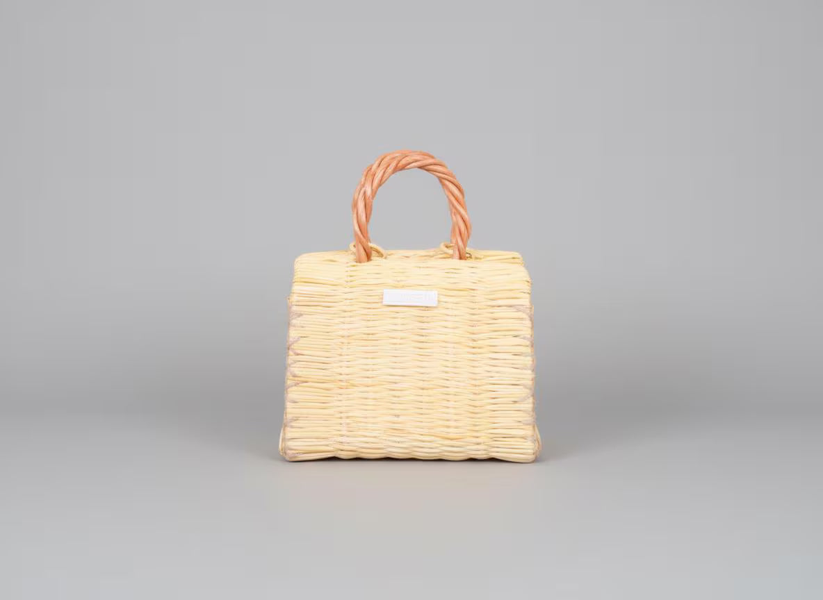 Portuguese Straw Basket | Handmade Reed Market Tote Bag