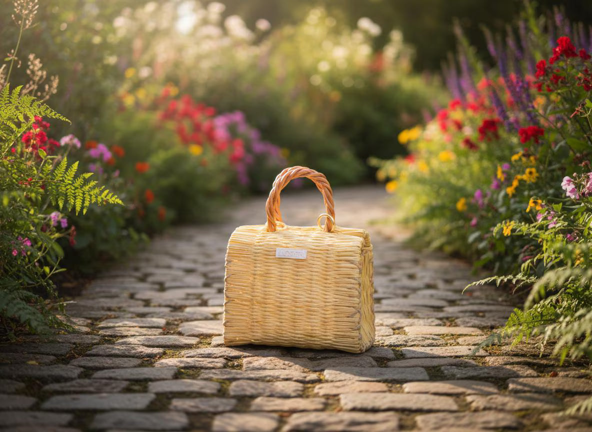 Portuguese Straw Basket | Handmade Reed Market Tote Bag