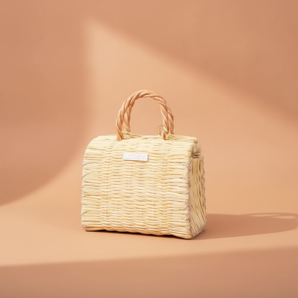 Portuguese Straw Basket | Handmade Reed Market Tote Bag