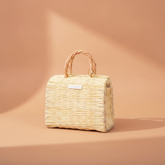 Portuguese Straw Basket | Handmade Reed Market Tote Bag